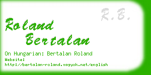 roland bertalan business card